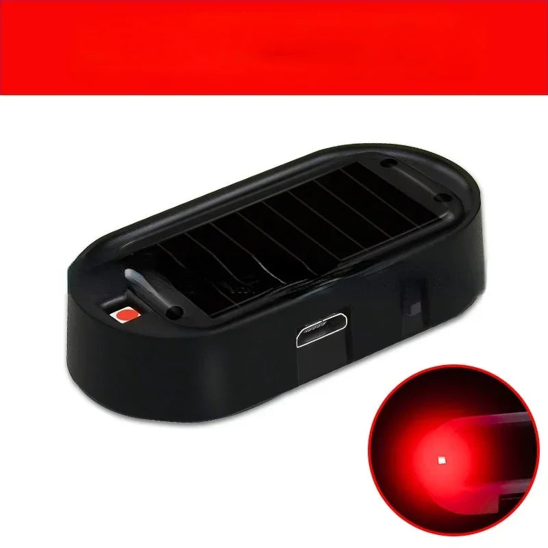 Car Fake Security Light Solar Powered Simulated Dummy Alarm Wireless Warning Anti-Theft Caution Lamp LED Flashing Imitation