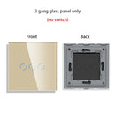 Bingoelec DIY 1/2/3/4 gang Wall Touch Switch Only Crystal Glass Panel 86mm Pearl White Black Golden Grey Glass Frame DIY-Parts