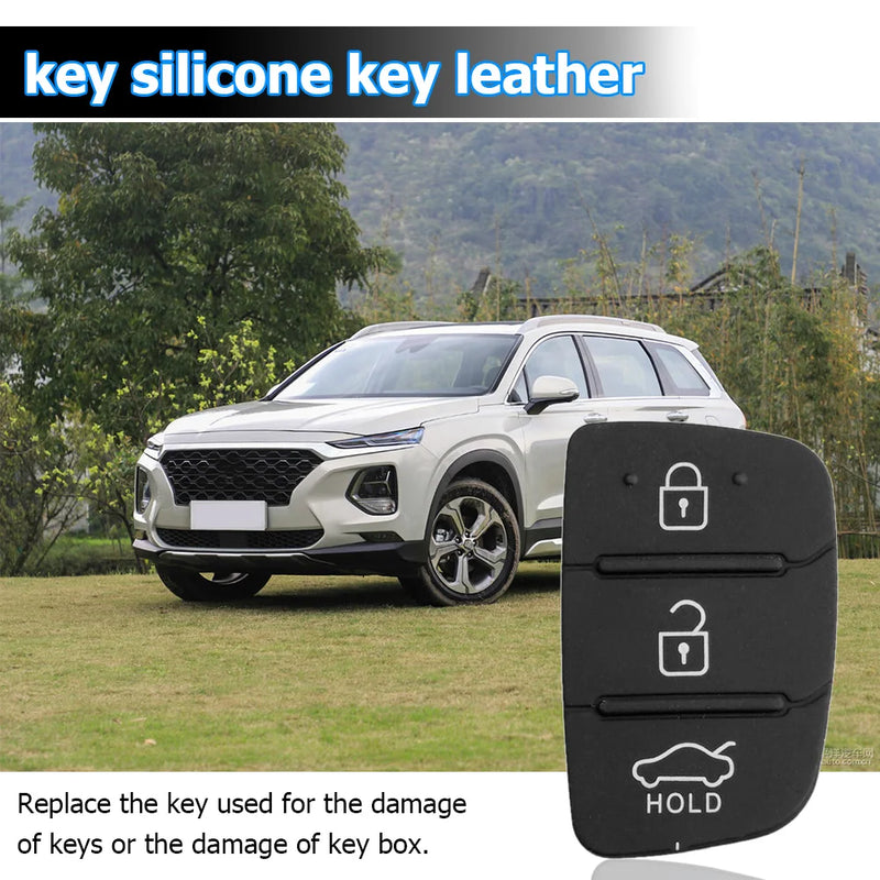 10-1PCS Replacement 3 Buttons Remote Key Fob Case Rubber Pad For Hyundai I10 I20 I30 IX35 Kia K2 K5 Rio Sportage Flip Key Parts