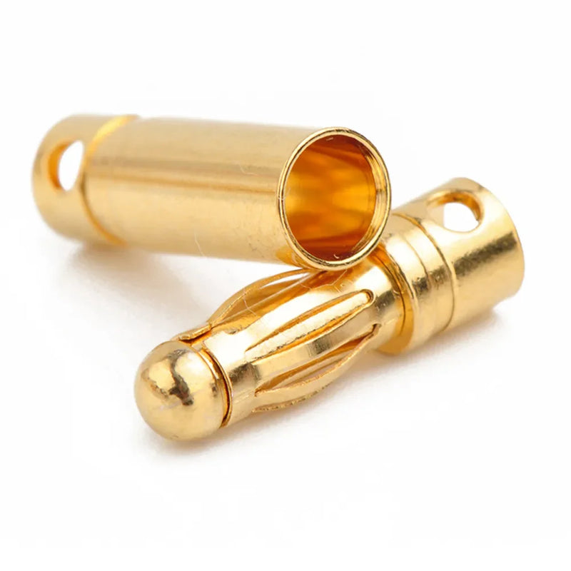 20pcs/lot 2.0mm 3.0mm 3.5mm 4.0mm 5.5mm 6.0mm 8.0MM Gold Bullet Banana Connector plug for ESC Lipo RC battery Plugs (10 pair)