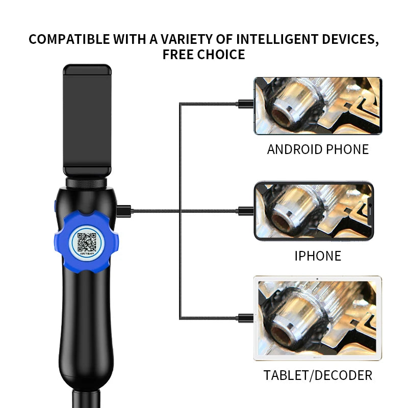 1080P HD Endoscope Camera Car Repair Pipeline Inspection Articulated rotation suitable for IOS Android system IP67 endoscopy