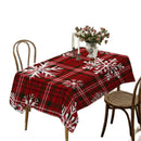 Red black plaid elk table cloth Sleigh snowman table cloth Christmas party table cloth end table tablecloth New Year decorations