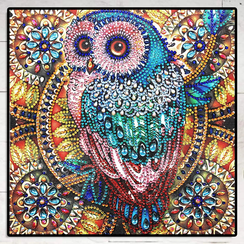 5D DIY Owl Shaped Diamond Painting Bird Embroidery Mosaic Kits Wall Christmas Decoration Home 30*30cm