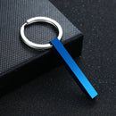 Vnox Personalize Keychains, Custom Father's Day Gift to Him, 3D Bar Key Chain, Stainless Steel Name Date Logo Engraving Keyrings