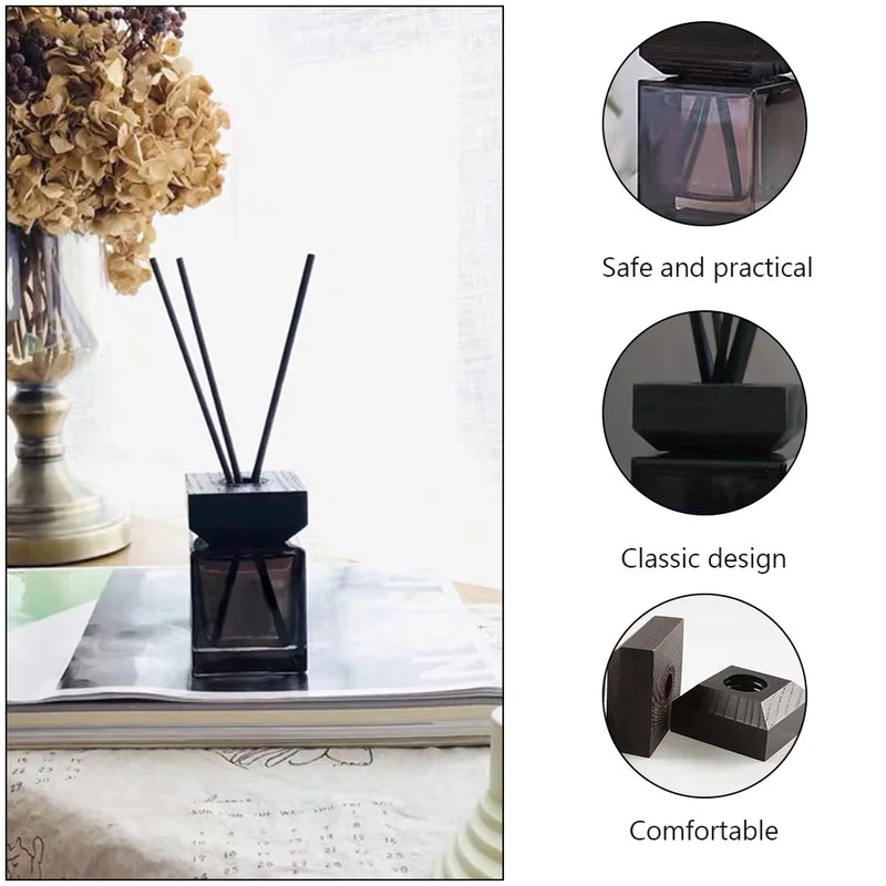 Aromatherapy Bottle Rattan Diffuser Container Kit Empty Glass No Fire Square Fragrance Fire-free Oil