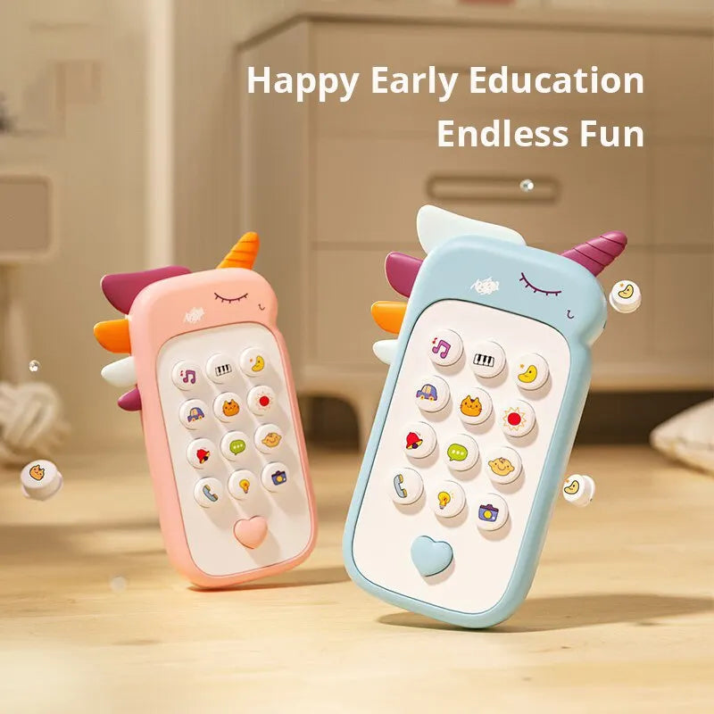 Baby Phone Toy Music Sound Telephone Sleeping Toys with Teether Simulation Toys Phone Infant Early Educational Toy Kids Gifts