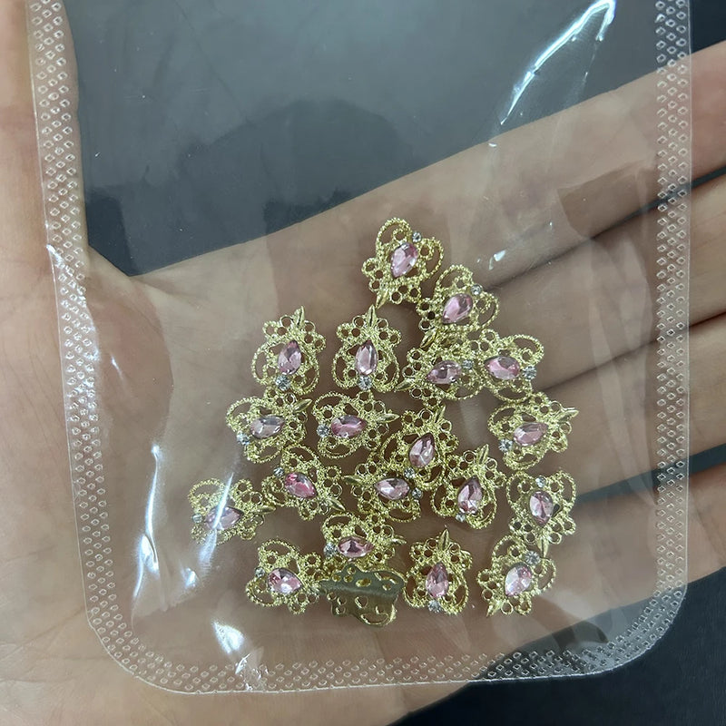 3D luxury zircon Star cross Nail Metal Charms 10pcs mermaid  bead nail jewelry  11*18mm Aolly Nail Art Crystal Gems Decorations