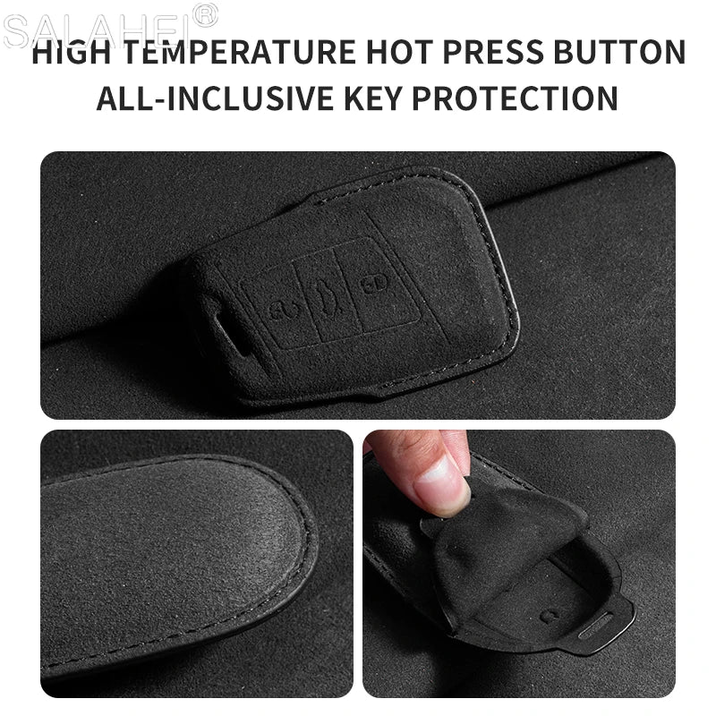 Suede Car Key Case Cover Fob For VW Volkseagen Polo Golf Magotan Beetle Tiguan Passat 2017 Skoda Superb Kodiaq Octavia Accessory