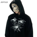 Punk Lyrical Print Clothing Oversized Hip Hop Pullover Streetwear Men's Hoodies Harajuku Fashion Tops Goth Hooded Sweatshirt Y2K
