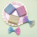 6cm*5yards Gradient Rainbow Tulle Roll Silver Dots Tulle Mesh Fabric DIY Children's Handmade Orgarment Hair Bow Accessories