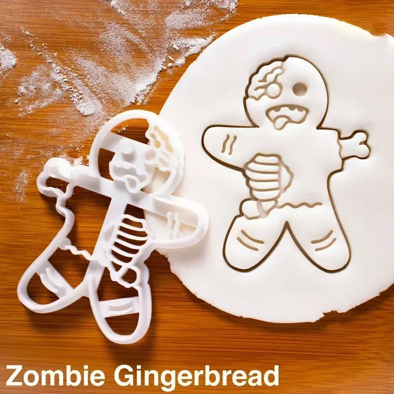 3/1pcs Christmas Gingerbread Cookie Cutter Gingerbread Man Skull Candy Biscuits Baking Mould For Xmas Halloween Party Cake Decor