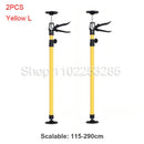 2pcs 115-290cm Labor-Saving Telescopic Rod Steel Hand Jack Drywall Cabinet Board Lifting Support Rod Height Adjustable