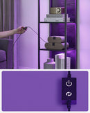 VASAGLE 6-level bookcase with adjustable LED lighting shelf with steel frame 30.3x40x178.6 cm