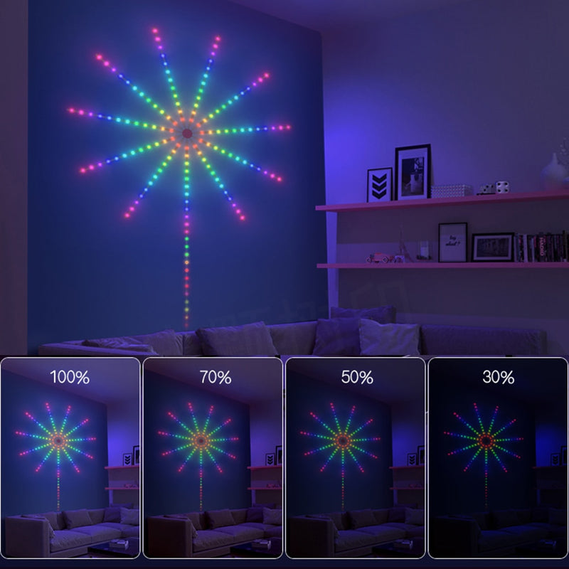 Smart LED Light Strip DIY Firework Remote Bluetooth USB Festoon Lamp For Indoor Home Bedroom Party Wedding Decor Christmas Light