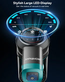 HOMPANY  Vacuum Cleaner for Home with Self-standing,450W/40Kpa 60 Mins Long Runtime, Anti-tangled Stick Vacuum with LED Display