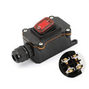 Waterproof Marine Rocker Switch with LED Outdoor Rainproof Junction Box Inline Power Cord Power Switch 12V/24V/220V IP65
