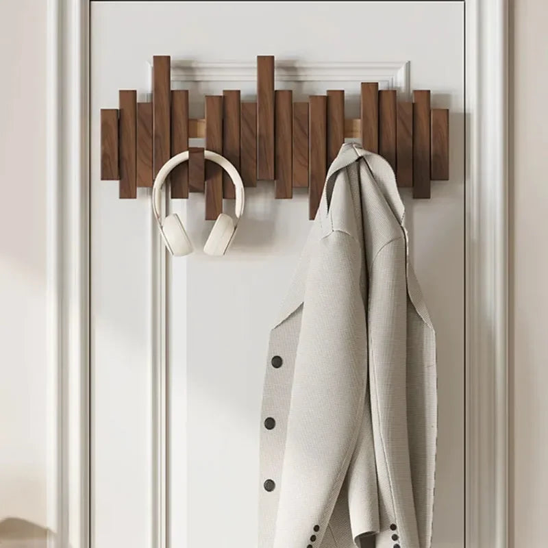 Wood Wall Coat Rack Holder Hook Storage Shelf Multifunctional Over The Door Hat Scarf Display Hanger Space Saving Furniture