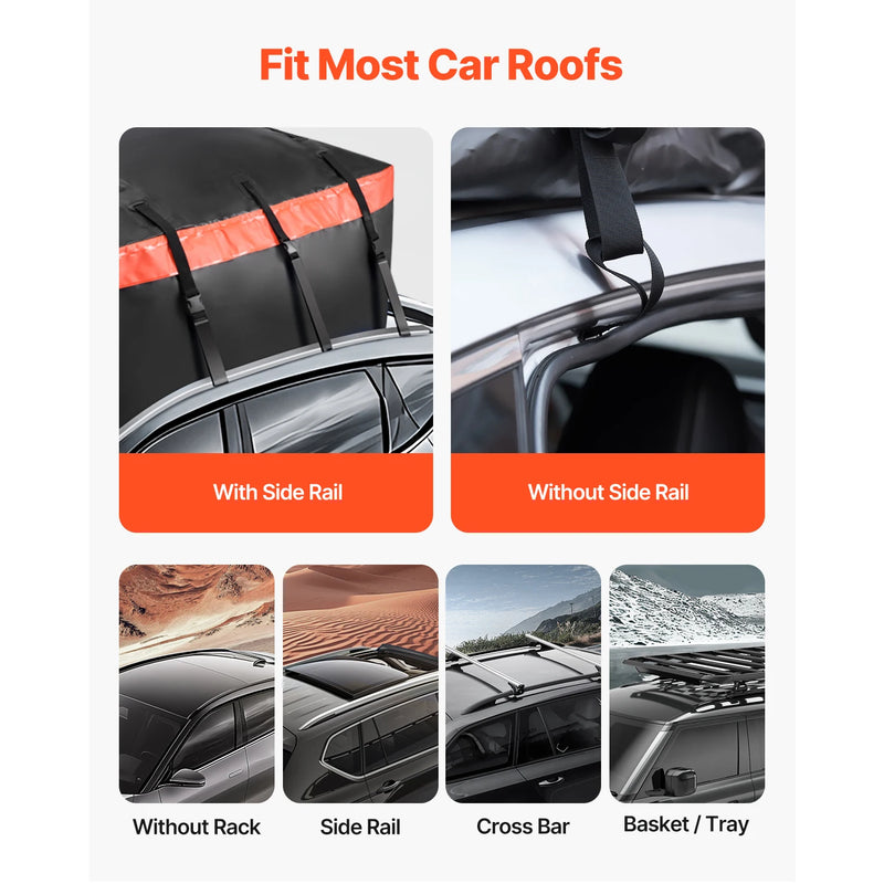 SucceBuy Car Rooftop Cargo Carrier Bag 20/23 Cubic Feet Roof Cargo Carrier 840D PVC Waterproof Car Roof Luggage Bag for  Vehicle