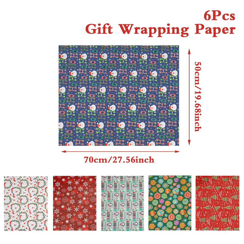 Christmas Gift Wrapping Paper Roll Merry Christmas Decoration For Home 2024 Navidad Noel Natal Kerst Happy New Year 2025