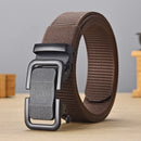 Men's Belt Automatic Metal Buckle Imitation Nylon Webbing Outdoor Work Belt Toothless Automatic Buckle Casual Sports Canvas Belt