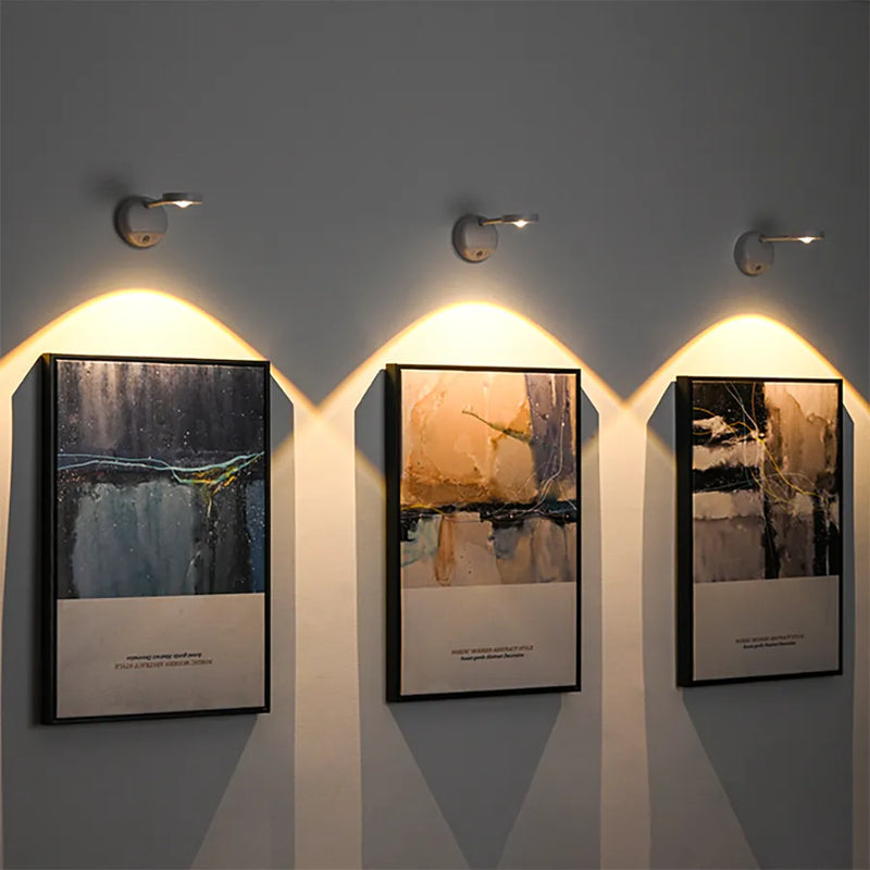 LED Motion Sensor Light Night Light Usb Rechargeable Wall Lamp for Lighting Paintings Pictures Mural Living Room Bedroom Kitchen
