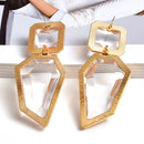 Wholesale High-Quality Clear Pure Resin Drop Earrings Statement Hot Selling Metal Fashion Jewelry Accessories For Women