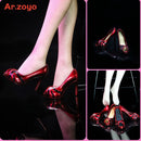1/6 Scale Female Fishbill High Heels Shoes Model Fit 3.3cm Length feet Soldier Action Figure Body
