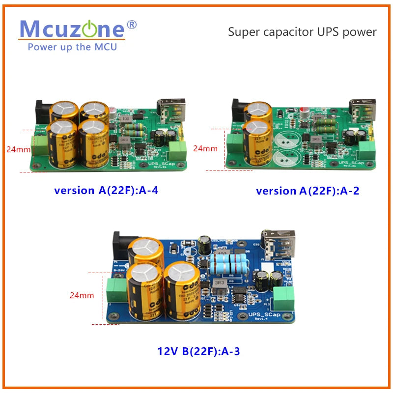 Super capacitor based UPS power for Raspberry Pi and embedded system,7-24v input,5v or 12v output