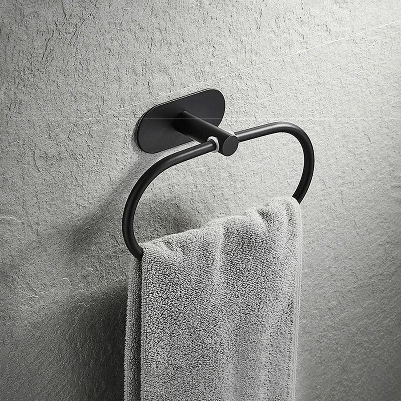 No Drilling Bathroom Hardware Set Gold Towel Bar Rack Towel Rail Black Towel Ring Toilet Paper Holder Wall-mounted Robe Hook