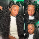 200% Deep Wave 13x6 HD Lace Front Human Hair Wigs Transparent Brazilian 30 32 34 Inch Water Wave 13x4 Lace Frontal Wig For Women