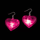 Fashion Dangle Earrings Heart LED Lights Pendant Earrings Unique Light Up Heart Drop Earring Valentines Party Jewelry Y08E