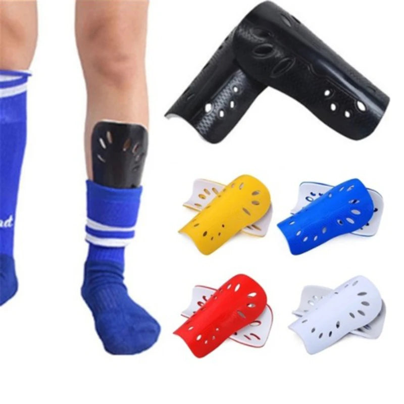 Football Shin Pads Plastic Soccer Guards Leg Protector For Kids Adult Protective Gear Breathable Shin Guard Blue Red 1 Pair