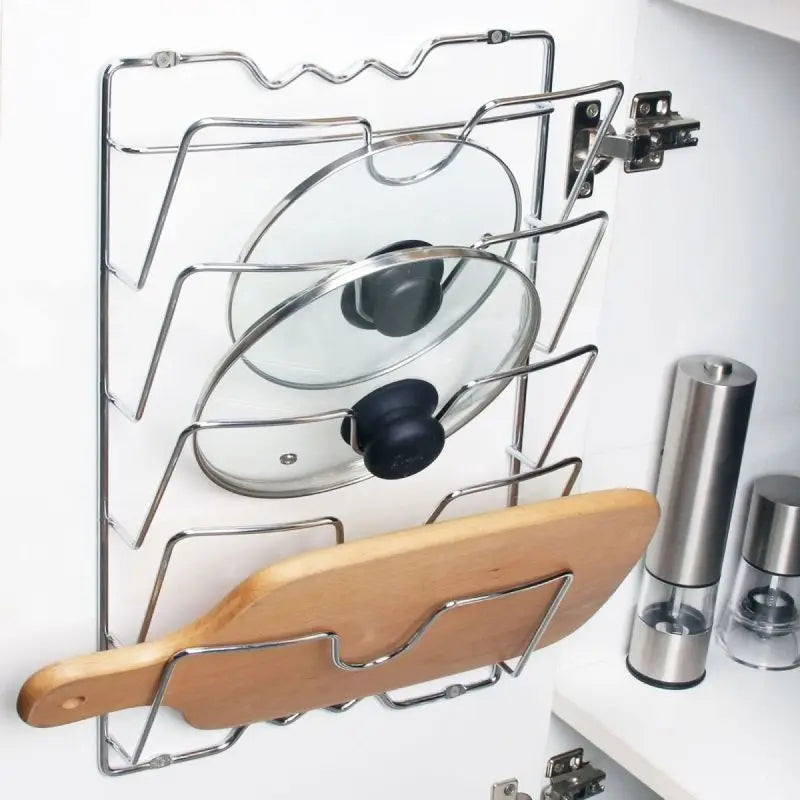 Kitchen Organizer Rack Wall Hanging Pot Cover Rack Five-Layer Pot Lid  Metal Rust-Free Multifunctional Rack Pot Lid Storage Rack