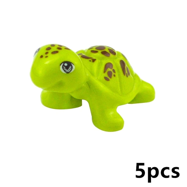 MOC City Animal Zoo Fram Accessories Building Block Figures Goat Sheep Eagle Owl Panda Parrot Seagull Penguin Bricks Toy Gift