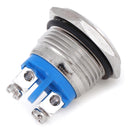 Metal Push Button Switch Waterproof Nickel Plated Brass Self-reset Momentary Locking Latching NO High/Flat Round 16mm IP67