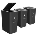 Trash Can with Lid, 3 Pack 4 Gallons/15 Liters Garbage Can with Press Top, Small Trash Can Dog Proof, Plastic Trash Bin, Waste