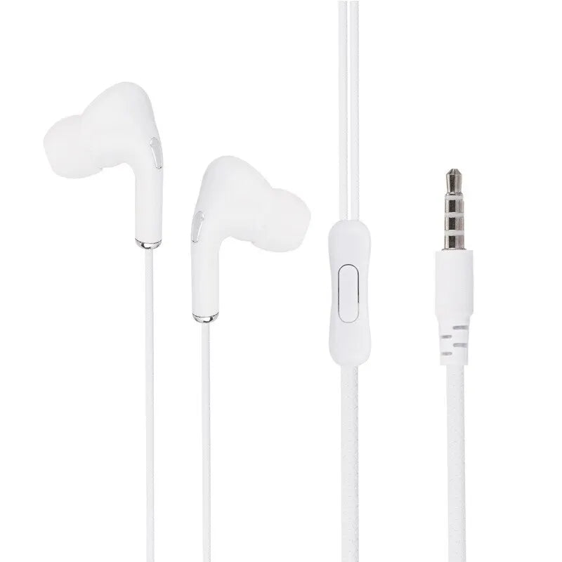White Wired Headset With Microphone In Ear Game Mobile Phone Computer Live Recording 3.5 Interface Macaron Headset
