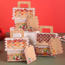 5/10pcs Christmas Gingerbread House Shape Gift Boxes Snowman Candy Snack Cookies Paper Box 2024 Xmas Party Decoration Supplies