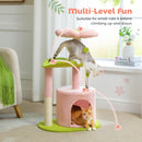 Flower Cat Tree for Indoor Cats, Small Cat Tower with Sisal Scratching Post, Soft Condo, Plush Perches, Fluffy Balls, Cat Toys