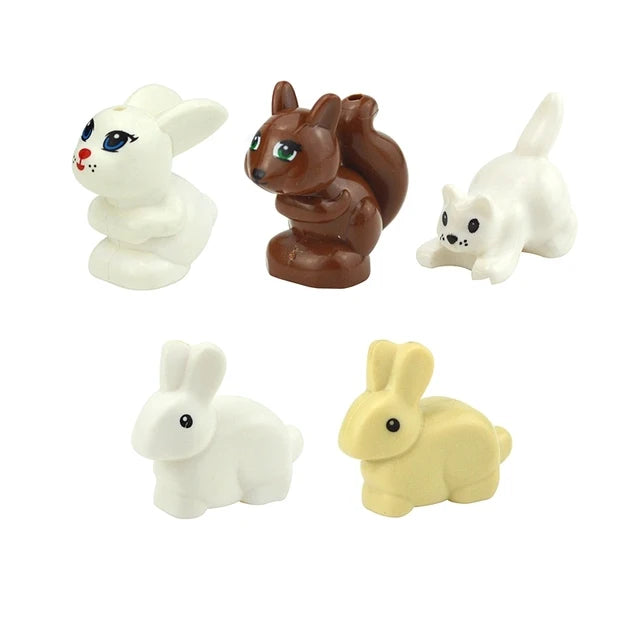 MOC City Animal Zoo Fram Accessories Building Block Figures Goat Sheep Eagle Owl Panda Parrot Seagull Penguin Bricks Toy Gift