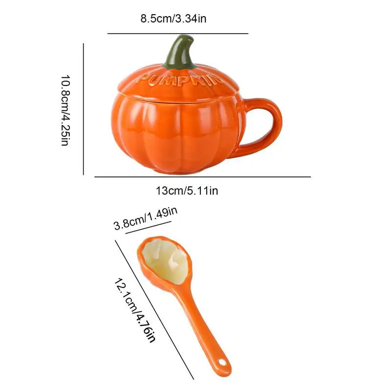 Halloween Pumpkin Cartoon Coffee Mug Ceramic Thermos Cup With Lid Exquisite Breakfast Oatmeal Milk Cup Halloween Gifts For Kids