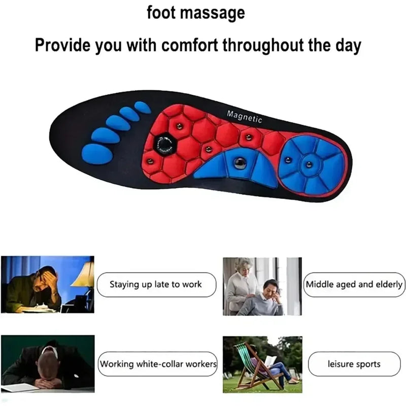 1 Pair Foot Acupressures Insoles Men Women Foot Massage Sport Insoles Magnetic Therapy Insoles for Relieve Fatigue Foot Training