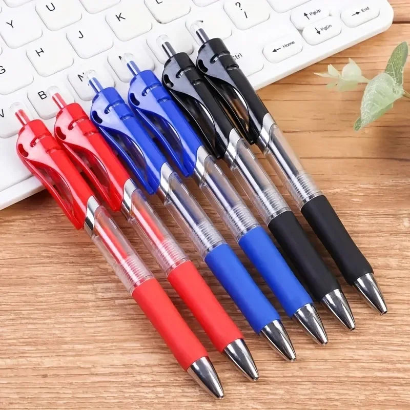 10PCS High-capacity Gel Pens Stationery Kawaii Writing Pen Black/red/blue Ink 0.5mm Blue Ballpoint Pen Office School Supplies