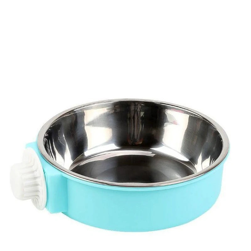 Crate Dog Bowl Removable Stainless Steel Pet Kennel Cage Hanging Food Bowls & Water Feeder for Puppy, Cat, Rabbit ,Small Animals