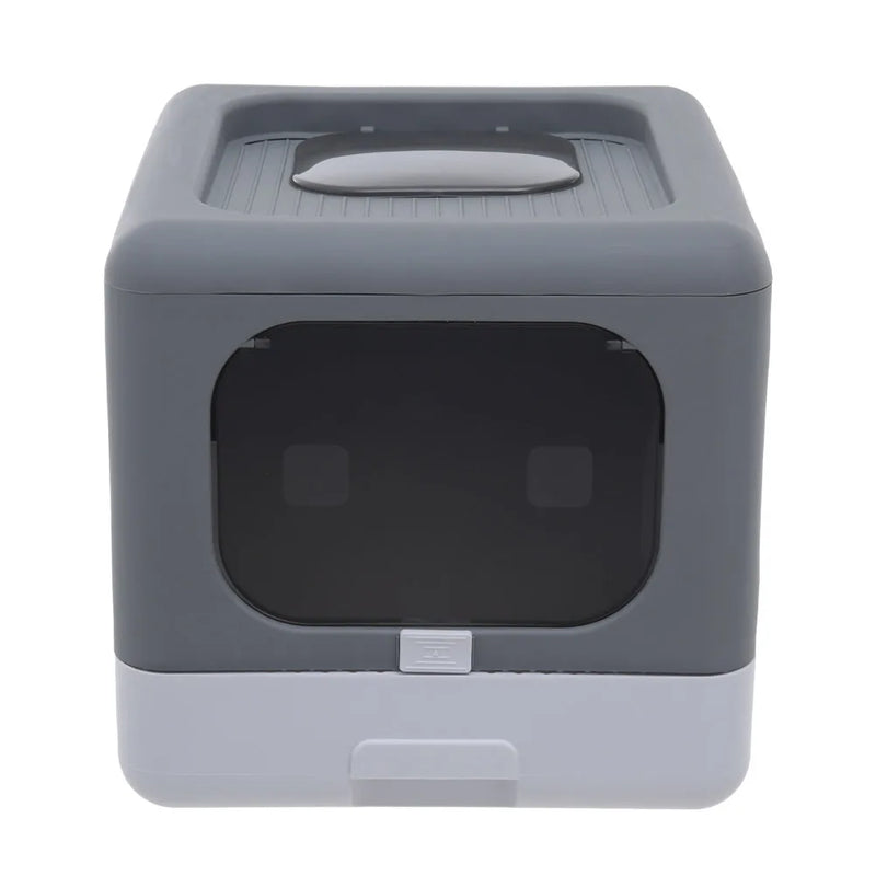 Full Enclosed Cat Toilet Litter Box in Grey