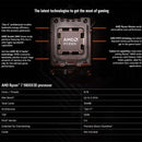 AMD Ryzen 7 9800X3D Processor 8-Core 16 Thread 104MB Game Cache Acceleration Frequency 9800X3D V-Cache Game Processor 5.2GHz CPU