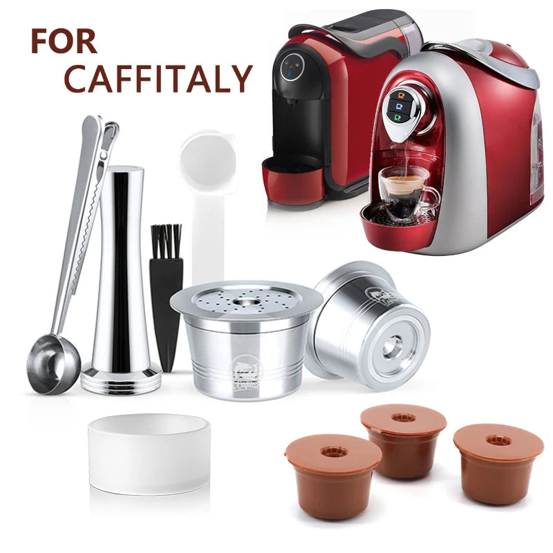 Reusable Coffee Filter Capsule for Caffitaly S21 Machine Refillable Plastic Stainless Steel Coffee Pods Fit 3 Corações Cafeteira