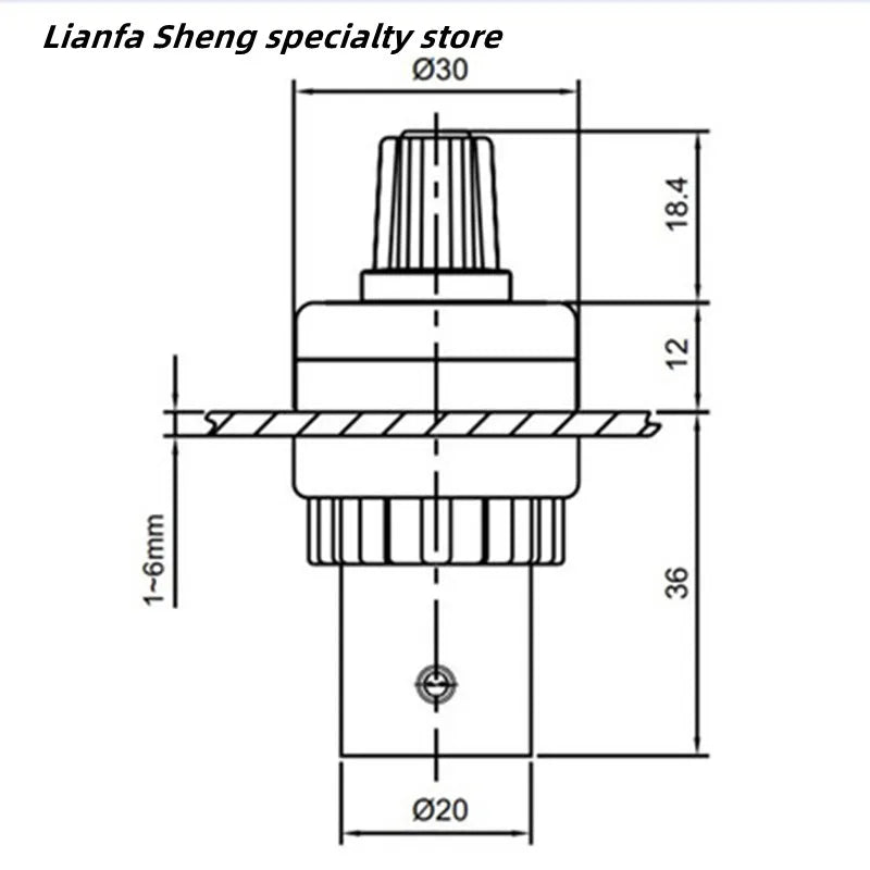 LA42DWQ-22 1K 2K 5K 10K 20k 50k 500k 22mm Diameter Pots Rotary Potentiometer Converter Governor Inverter Resistance Switch