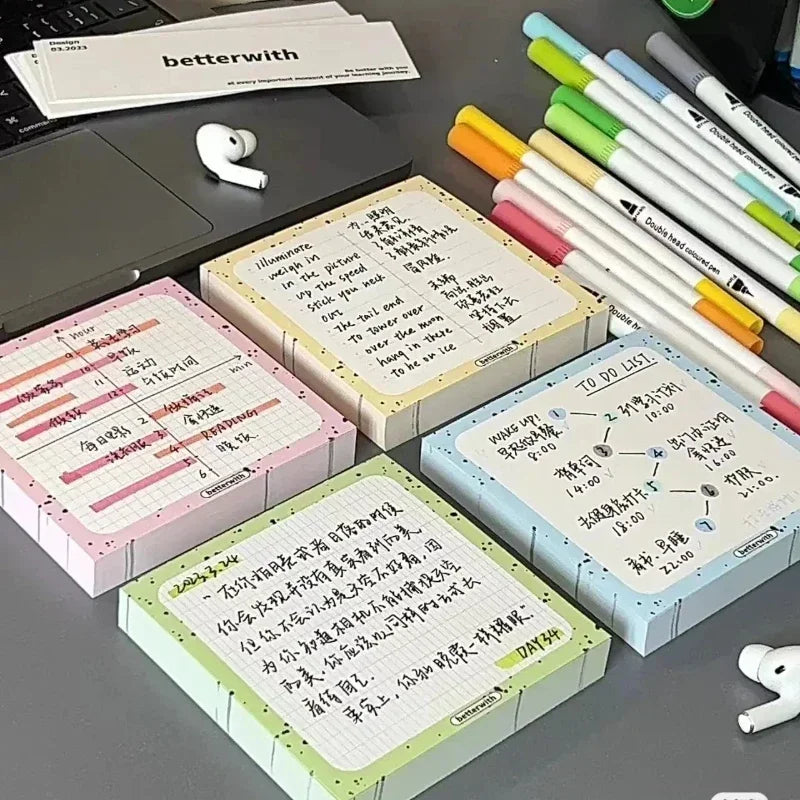 100 Pads/Pack Transparent Inches Sticky Note Pads Notepads Posits School Stationery Office Supplies Creative Learning Stationery