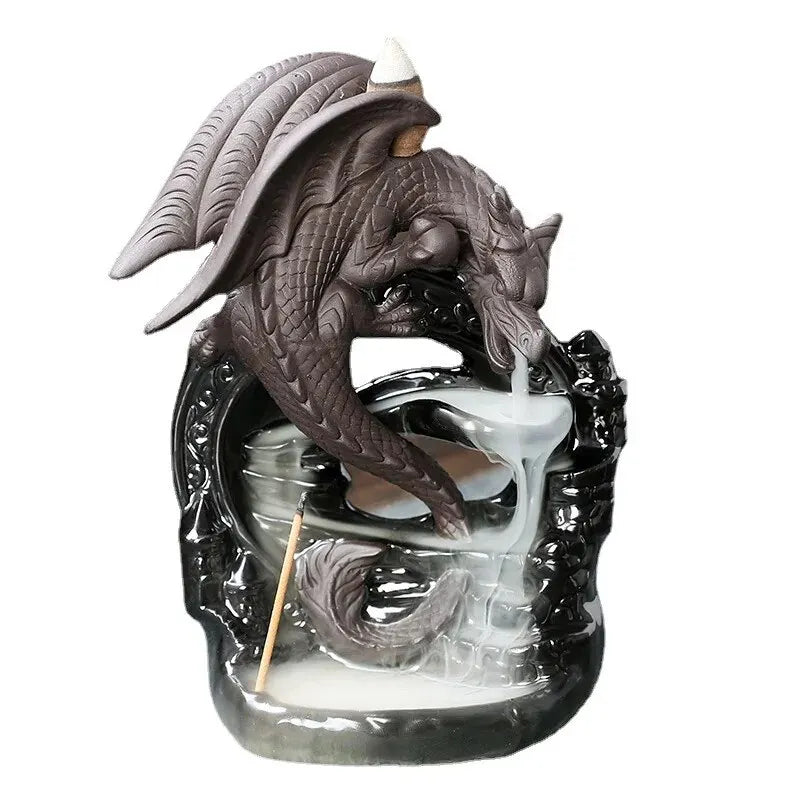 1pc, Creative Incense Burner Holder, Dragon Waterfall Backflow Incense Burner Home Decor Incense Stick Holder -Without Incense